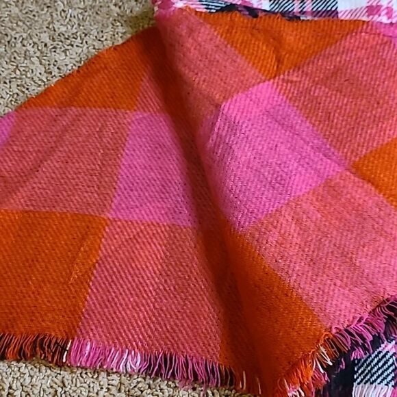 BP Pink, Red, white and black multi color triangle scarf - Picture 5 of 5